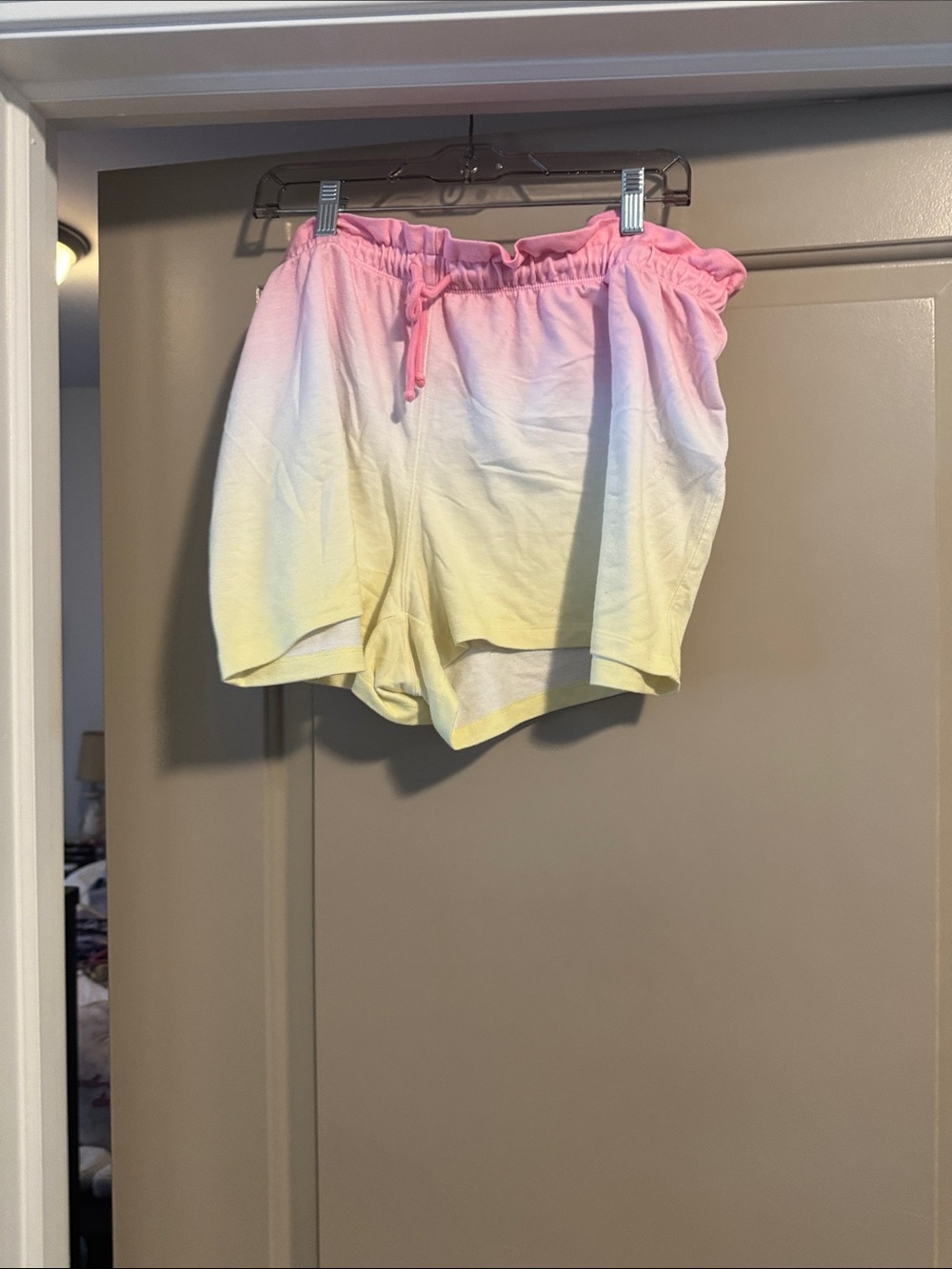 Jenni Pink and Yellow Tie-Dye Athletic Shorts